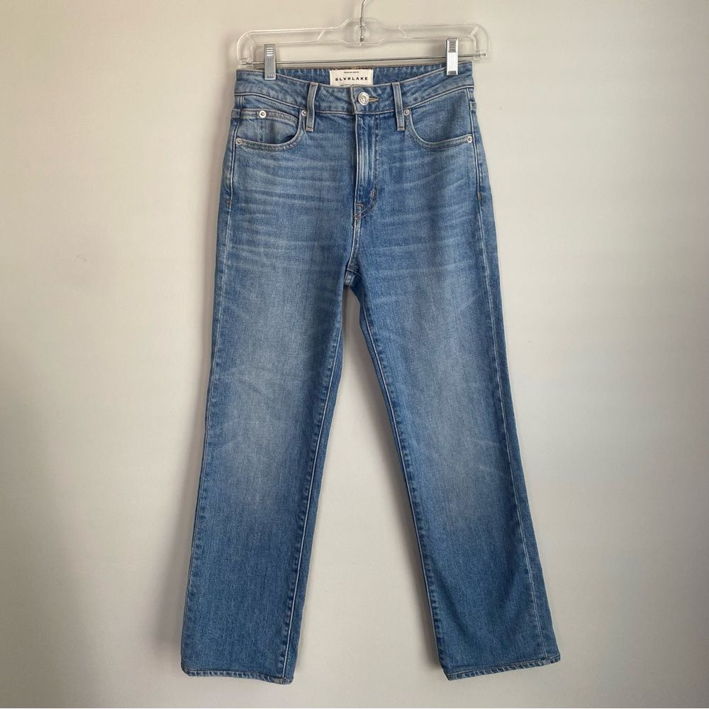 SLVRLAKE Tyler Crop In Lucky Town Light-Medium Wash Denim Jeans 25